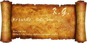 Kristó Gábor névjegykártya