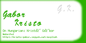 gabor kristo business card